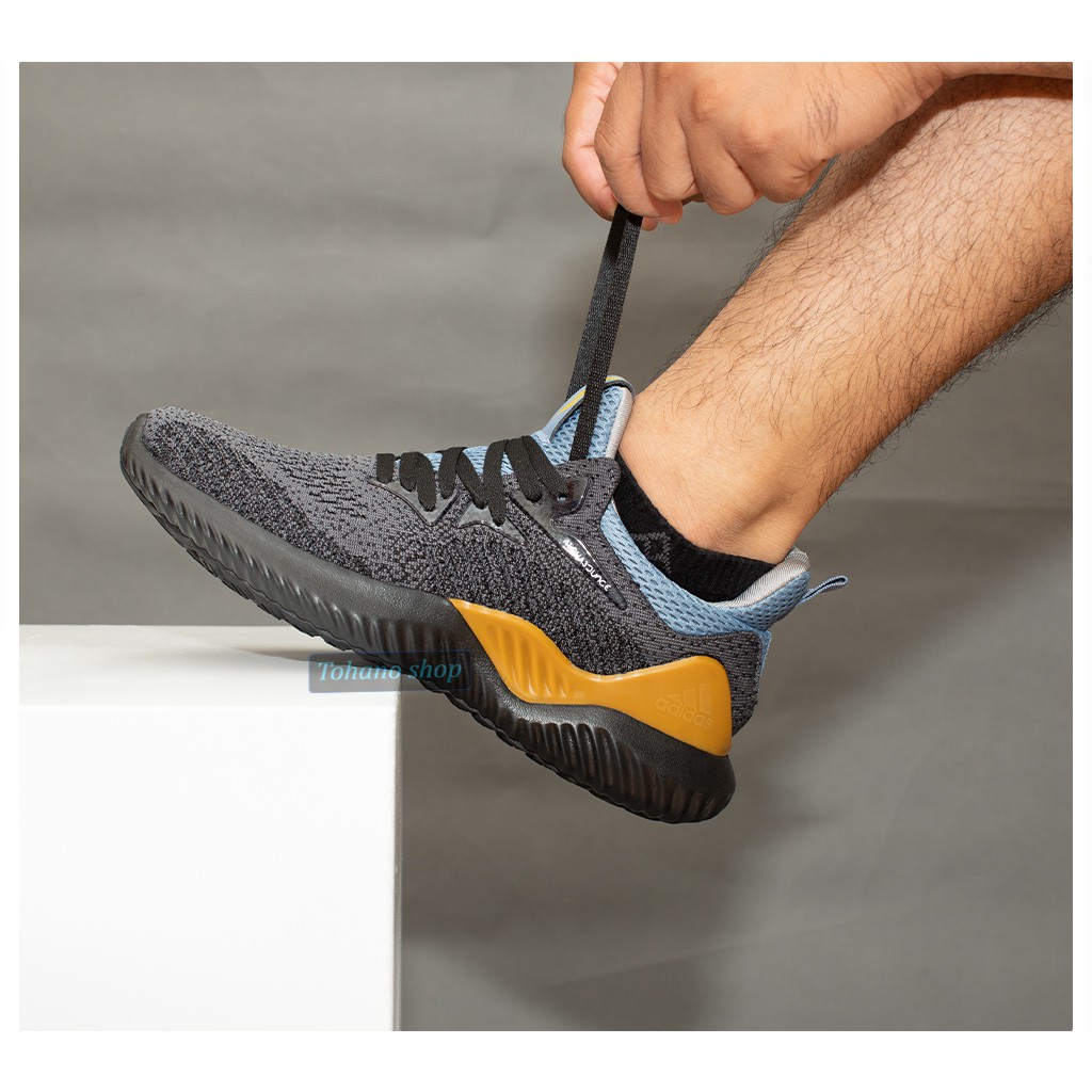 Giày sneaker nam giày thể thao nam alphabounce muối tiêu A28 màu đen vàng