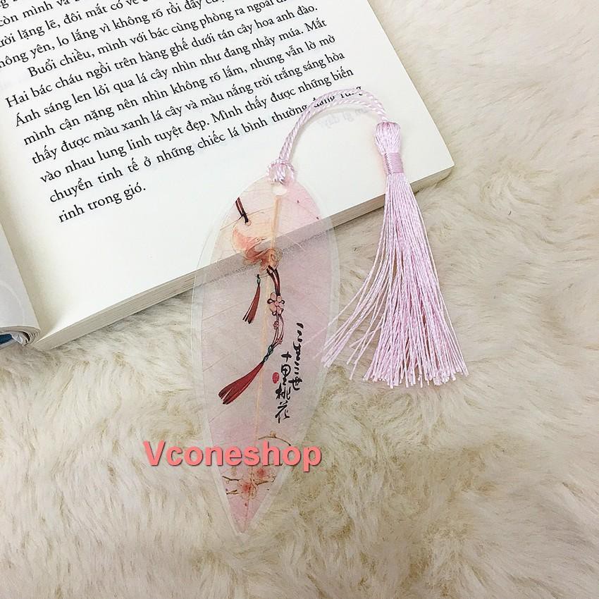 Bookmark gân lá cổ trang ép mỏng kẹp sách đánh dấu sách