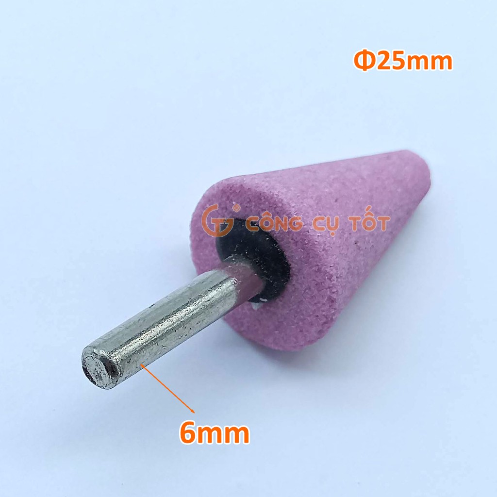 Mũi đá mài hình nón cụt A2 Φ25mm dài 32mm cốt 6 ly