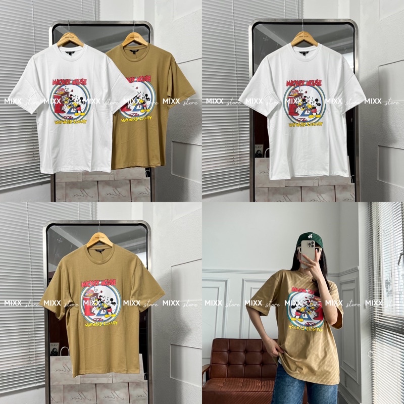 Áo Thun Nữ Mickey xuất hàn phom rộng giấu quần chất dày dặn xịn đẹp