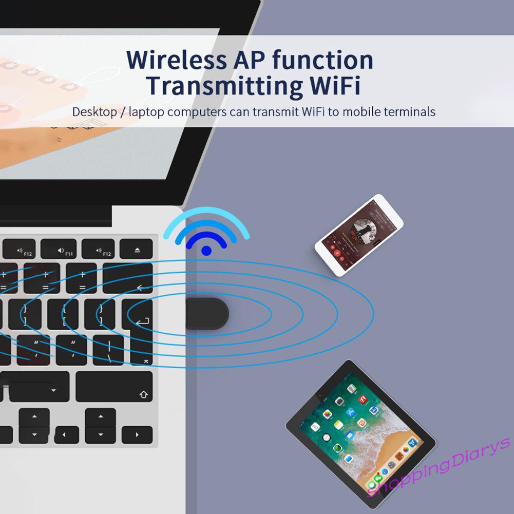 Usb Thu Sóng Wifi Không Dây Bluetooth 4.2 150mbps Hỗ Trợ Thẻ Mạng