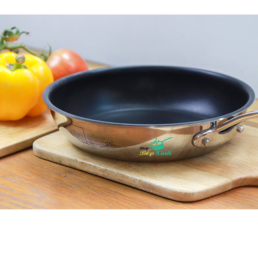 Chảo chống dính 2 quai FiveStar Standard bếp từ cao cấp ( 18cm / 22cm / 26cm ), tặng 1 sạn dừa - Hàng mới về