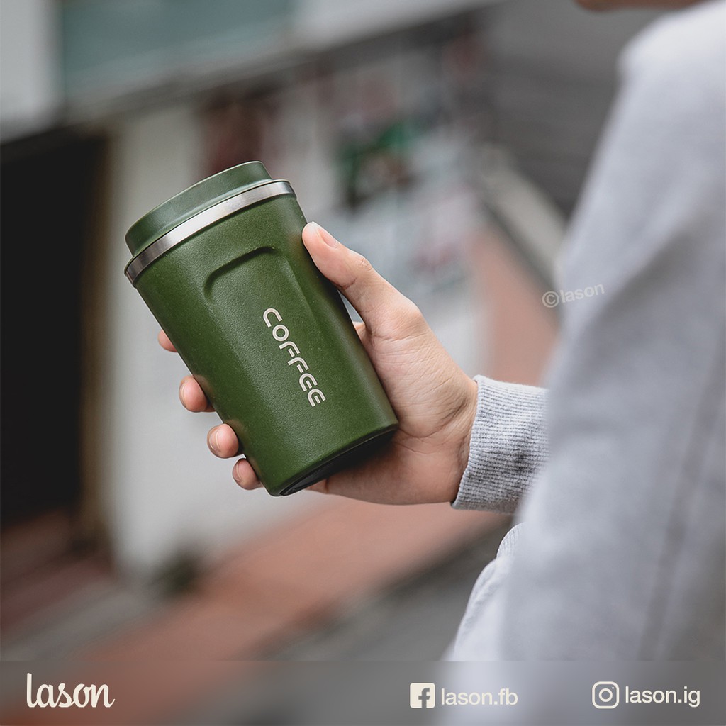 Cốc giữ nhiệt Coffee Holic 01 Lason chống tràn, ly giữ đá, ly nước, cốc đựng nước, 8 tiếng không tan hết đá | BigBuy360 - bigbuy360.vn