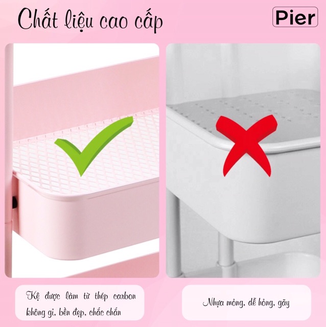 Kệ đa năng cao cấp Pier (kệ đựng đồ đa năng có bánh)