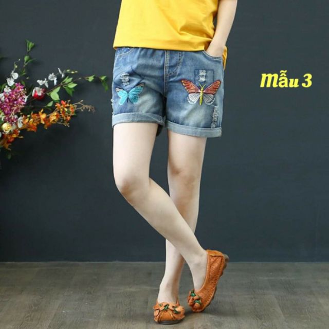 Short jean thêu hoa hàng Quảng Châu siêu đẹp