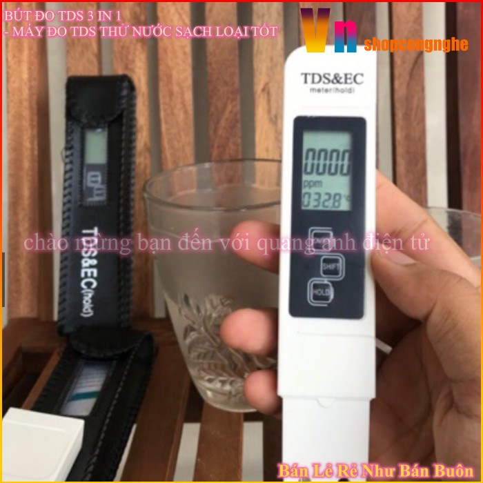 BÚT ĐO TDS 3 IN 1 - MÁY ĐO TDS THỬ NƯỚC SẠCH LOẠI TỐT