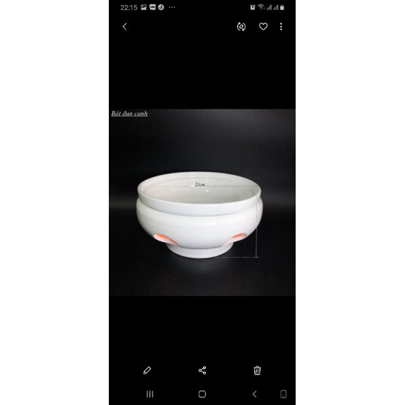 Bát hâm nóng thức ăn ĐK14cm.Hàng sứ Bát Tràng