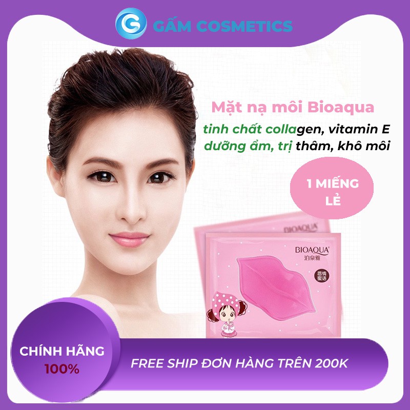 Mặt Nạ Dưỡng Môi Bioaqua Tinh Chất Collagen Vitamin E Dưỡng Ẩm Giảm Nếp Nhăn Môi Ngừa Thâm Môi Hàng Nội Địạ Trung
