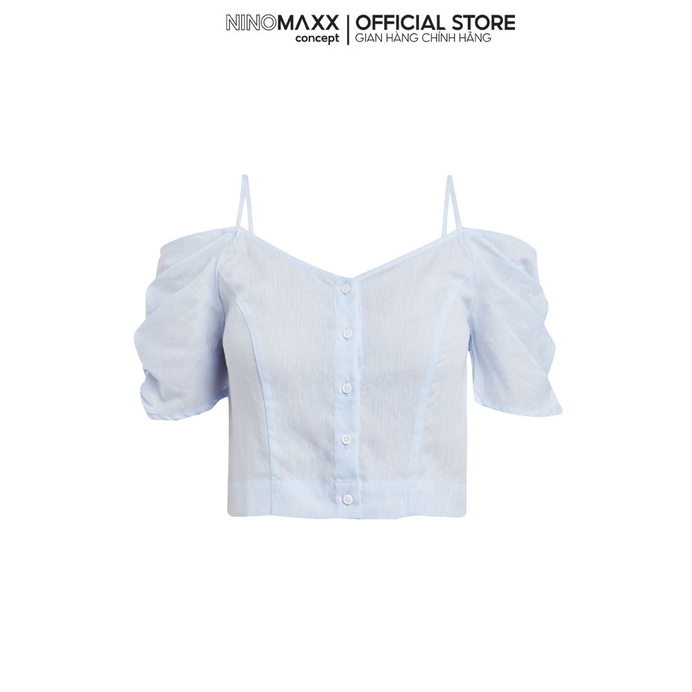 N&amp;M Áo croptop hai dây Nữ tay ngắn chất liệu Linen 2002027