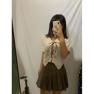 [Bigsize 80kg] Áo sơ mi nữ xẻ tà thắt dây 100% ảnh thật