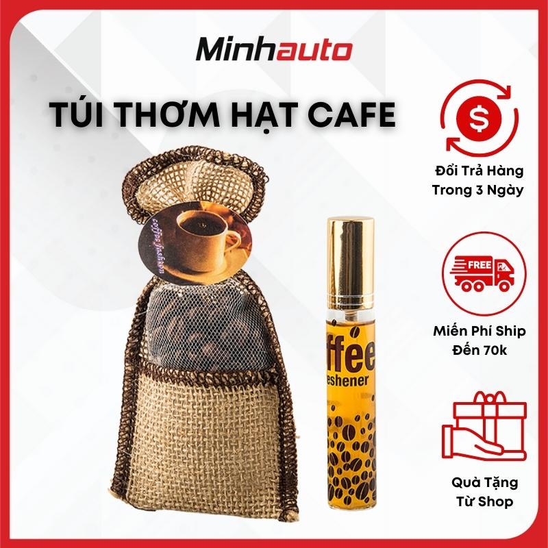 Túi Thơm Treo Xe, Túi Thơm Phòng - Túi Hạt Cafe Nguyên Chất Tặng Kèm Tinh Dầu Cafe, Túi Than Hoạt Tính Khử Mùi Hôi Mốc