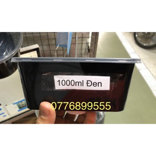 50 cái hộp CN nhựa microwave đen trong