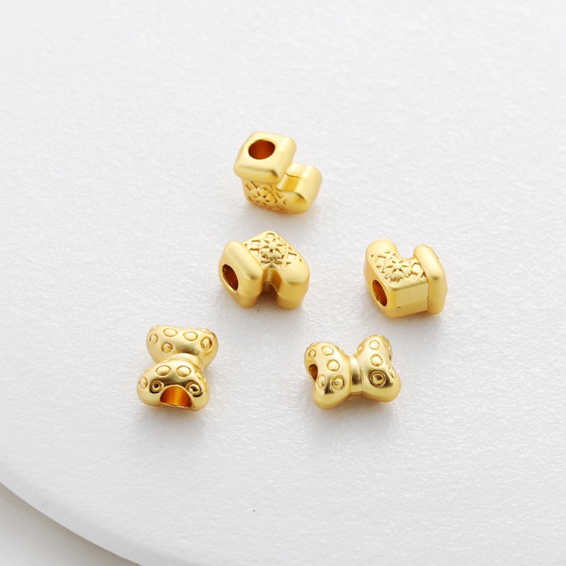 Hạt Xỏ Lỗ Bằng Đồng Mạ Vàng 18k Kích Thước 9 * 11mm Dùng Làm Trang Sức diy