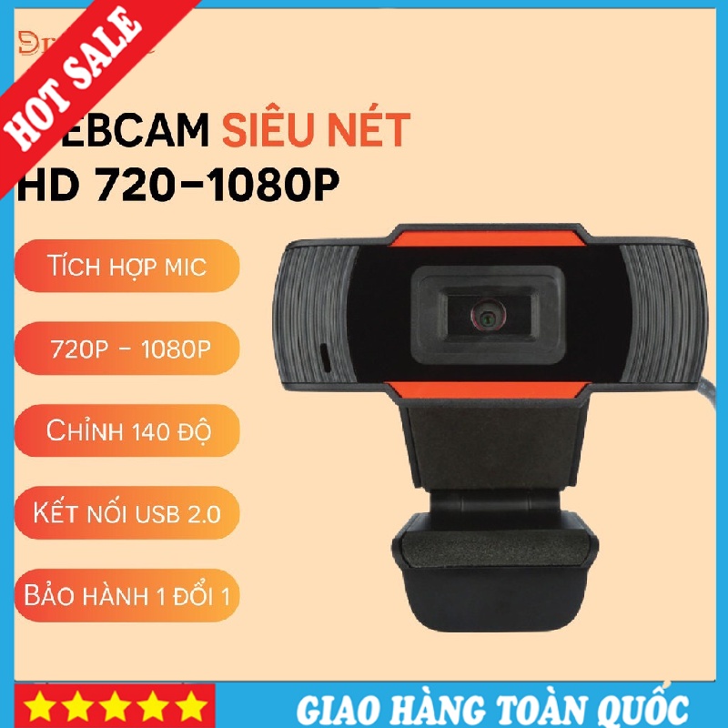 Webcam Máy Tính, Camera Có Mic 720p cho Laptop Học Online Qua Zoom, Trực Tuyến - Gọi Video Sắc Nét
