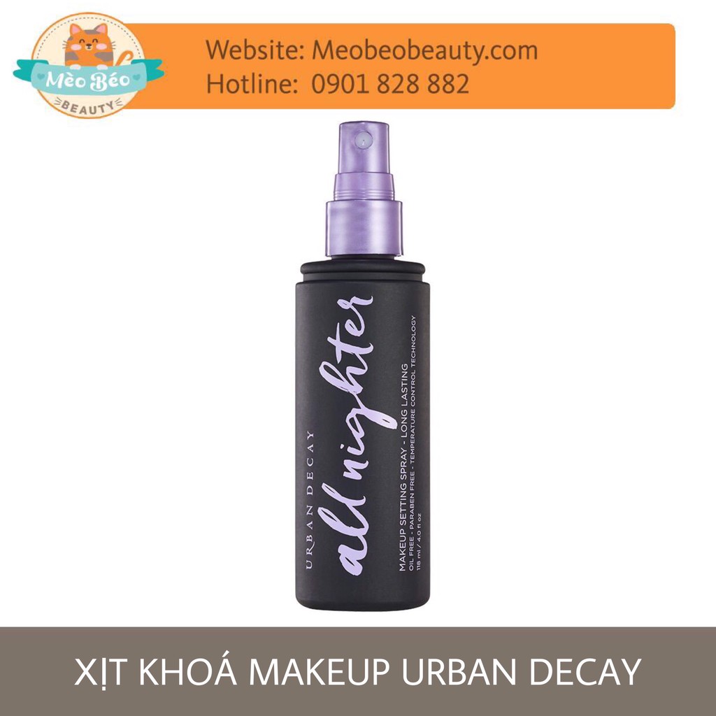 Xịt Khóa Makeup Urban Decay All Nighter Makeup Setting Spray