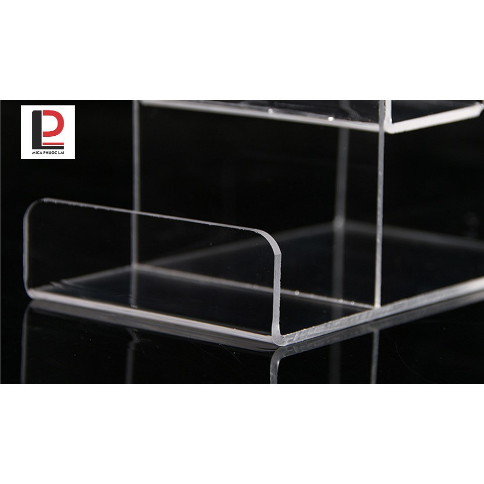 Kệ mica trưng bày ví, điện thoại, Giá đỡ bậc thang acrylic cao cấp
