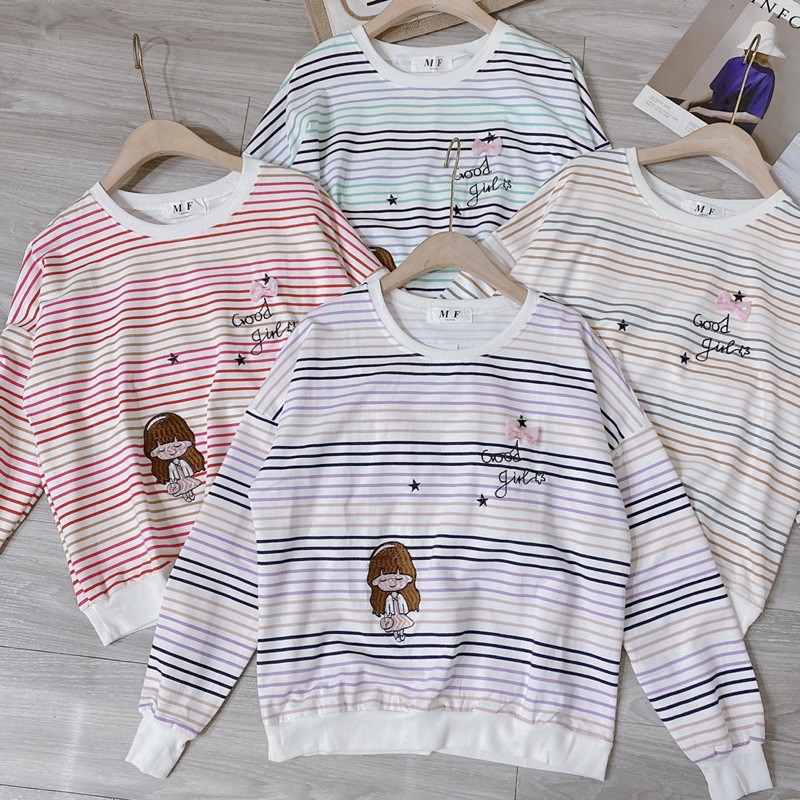 Xả hàng - ÁO NỈ KẺ CHẤT CỰC ĐẸP FR1200 - NhiNhiShop