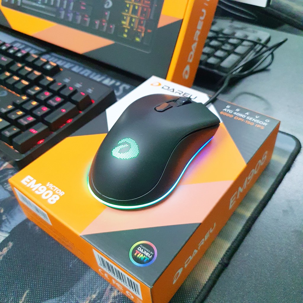 Combo gear chơi game cao cấp Dareu Bàn phím cơ EK1280s Chuột EM908 Led RGB  Tặng Bàn di 30*70*3ly - Máy Tính 2T
