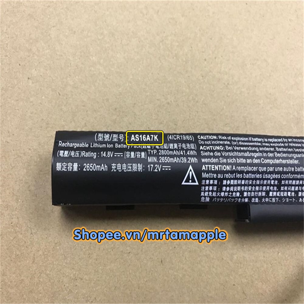 (BATTERY) Pin Laptop ACER E5-573 (AS16A5K) (ZIN) - 4 CELL - E5-475G E5-523 E5-553G E5-575 E5-575G E5-576G E5-774G