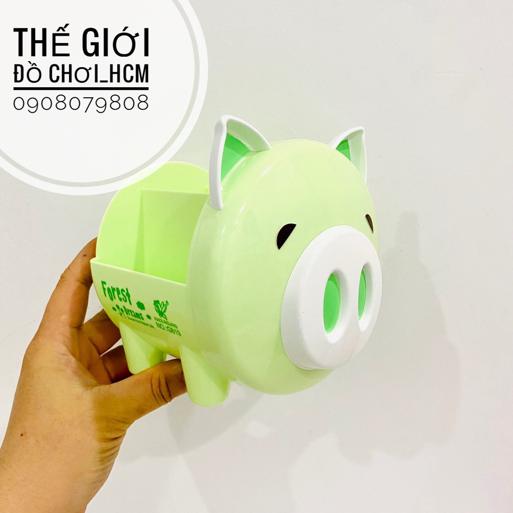 [4 NGĂN-SIÊU TO ] Ống cắm bút để bàn chú heo con/chú thỏ con dễ thương cho bé dùng cắm viết, thước, đồ đựng bút viết học