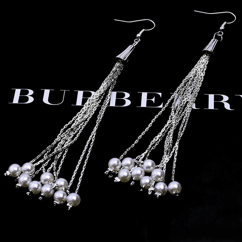 Đôi Khuyên Tai Dài Đính Ngọc Trai Thời Trang Cho Nữ