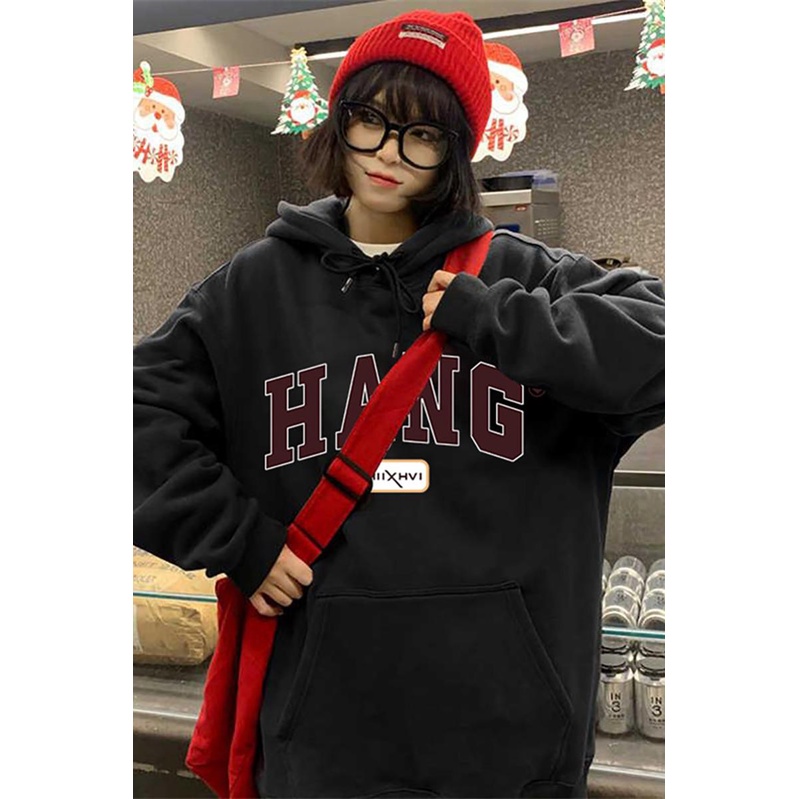 NRVP Áo Khoác Hoodie Tay Dài Dáng Rộng In Họa Tiết Phong Cách Hàn Quốc Dành Cho Nam Nữ