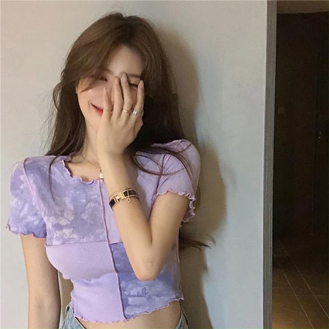 Áo croptop BH ngắn tay ôm dáng thời trang 2021 dành cho nữ