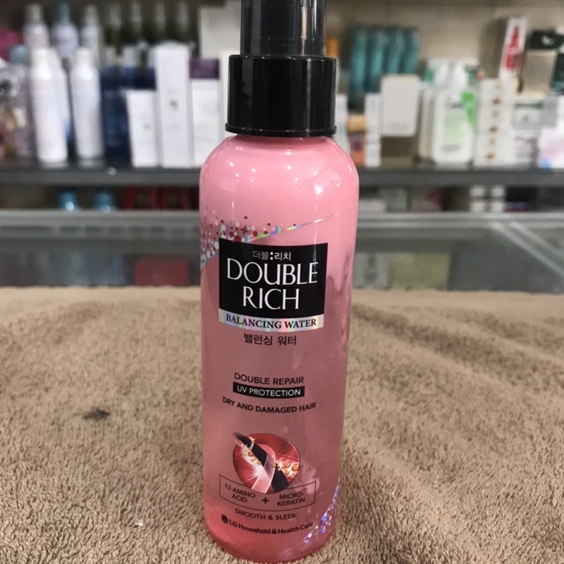 DOUBLE RICH xịt chăm sóc tóc hư tổn 120ml hồng mẫu mới