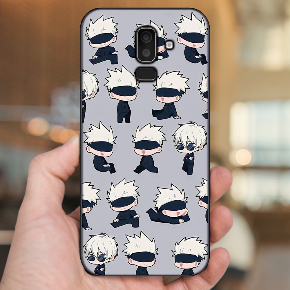 Ốp lưng Samsung J8 viền đen in hình Satoru Jujutsu Kaisen