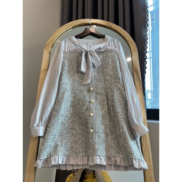 Váy dạ tweed dài tay công sở