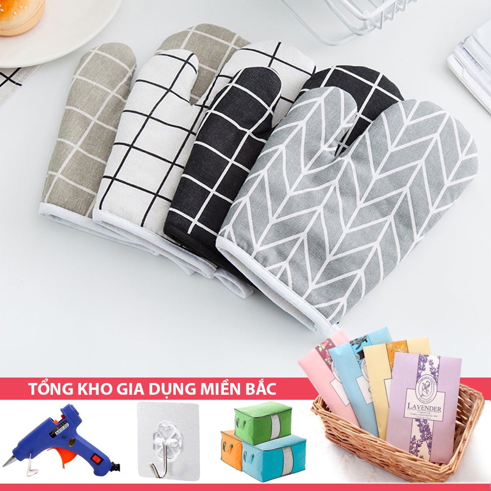 [Tổng Kho Sỉ] Găng Tay Bê Vật Nóng Họa Tiết CARO Hàn Quốc