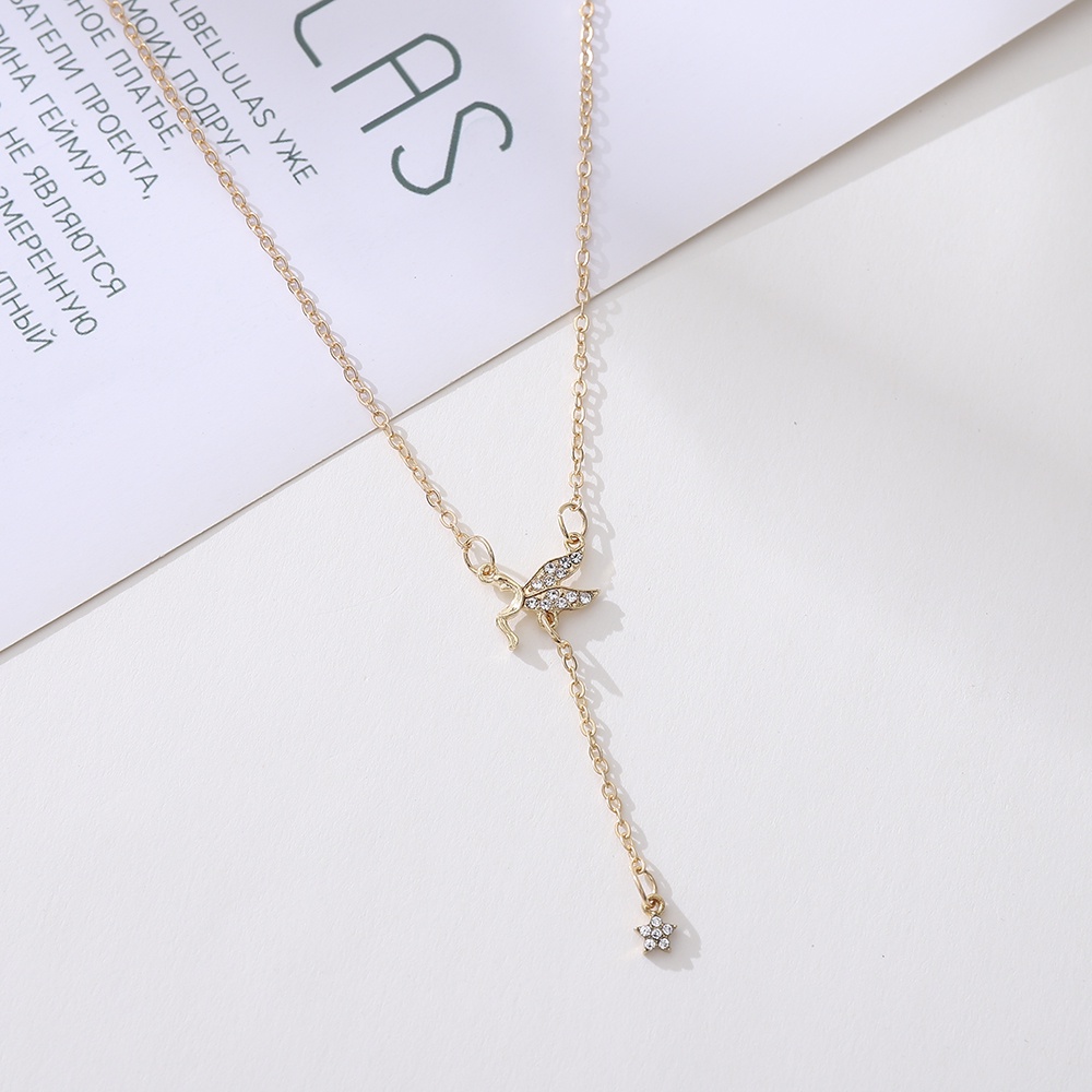 Vòng cổ Hợp Kim Mặt Hình Thiên Thần Đính Đá Thời Trang Cho Nữ