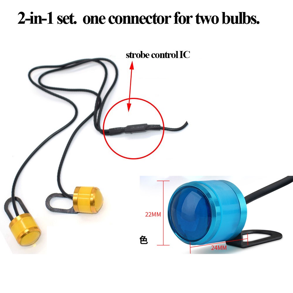 Bộ Hai Trong Một Đèn LED Nhấp Nháy Mắt Đại Bàng Sáng Bóng Có Giá Đỡ WISP LED Cảnh Báo Phanh Xe Máy