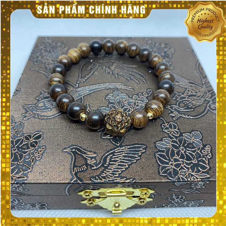 Vòng tay nữ sánh chìm mix charm - Thành Tín Trầm Hương - Bảo hành mùi hương trọn đời