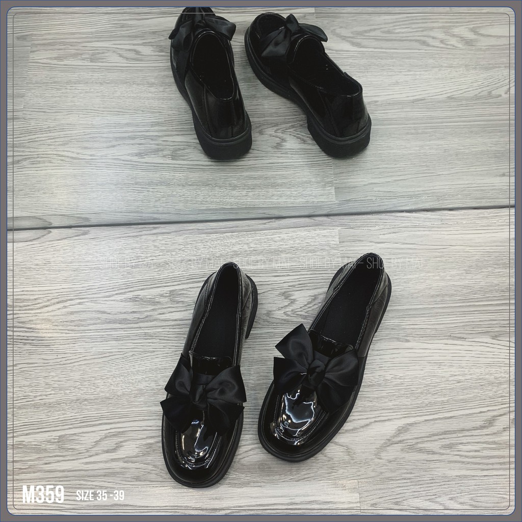 Giày Moca lười nữ da bóng gắn nơ xinh M359 SHOEBYMAI | BigBuy360 - bigbuy360.vn