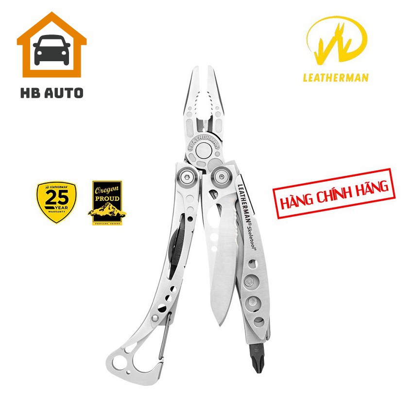 [ NHẬP KHẨU] Kìm Đa Năng Leatherman Skeletool 7 Tools 25 NĂM BẢO HÀNH TOÀN CẦU bằng thép không rỉ, kìm, bộ vít, móc cài.