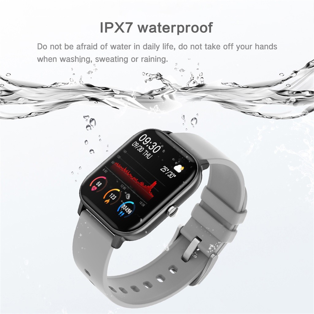Đồng hồ thông minh P8 Màn hình thẻ tần số Aca Sleep Monitor Ip67 Điện thoại chống nước Smartwatch Tracker