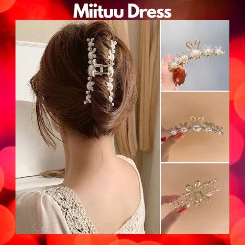 Kẹp tóc hàn quốc đính đá Cặp tóc càng cua kim loại thỏ nhí thời trang xinh sang chảnh hottrend Miituu KD20
