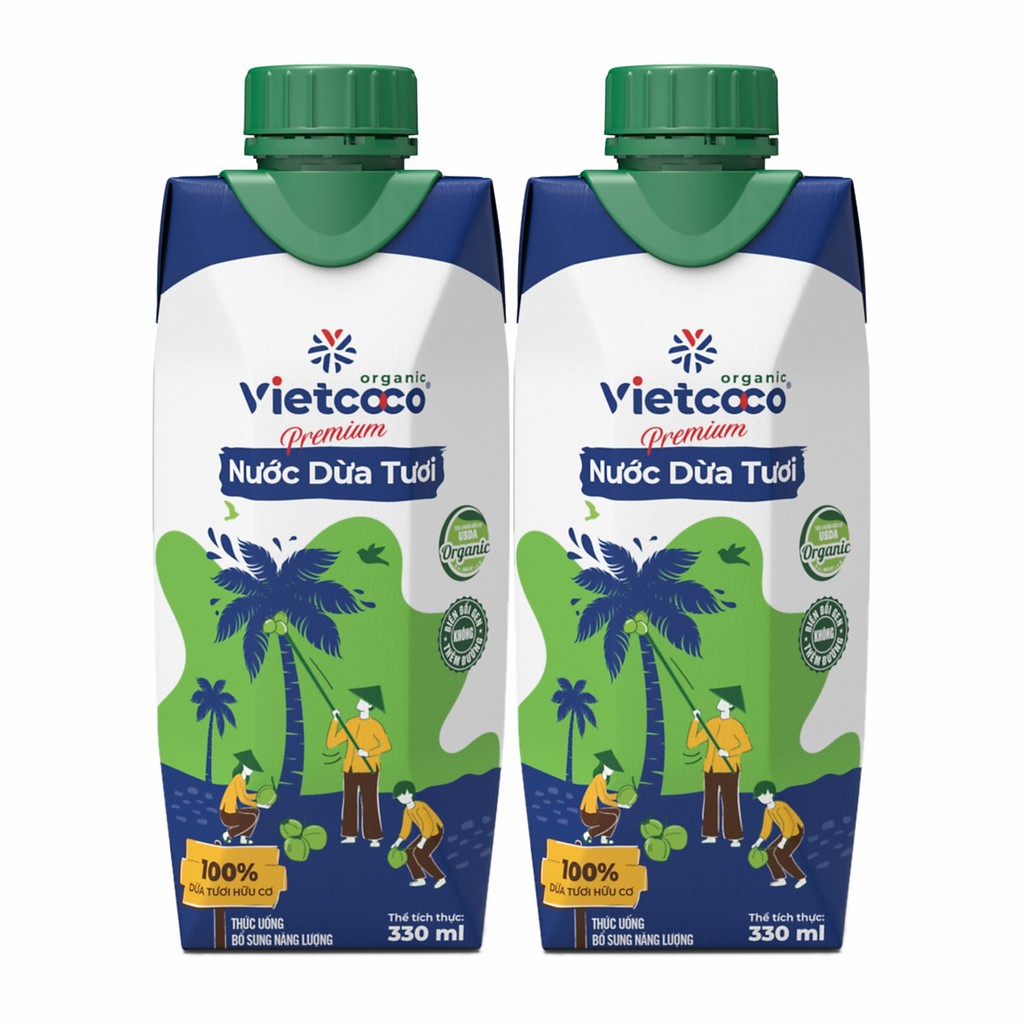 Nước Dừa nguyên chất Vietcoco ngon tuyệt - 330ml