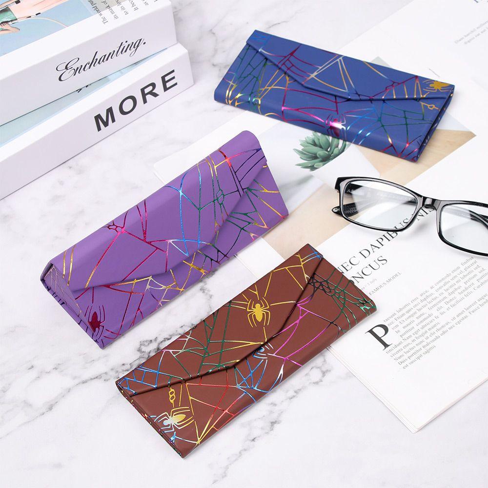 MOILYVN Hộp Đựng Mắt Kính Hình Tam Giác Họa Tiết Nhện Thời Trang