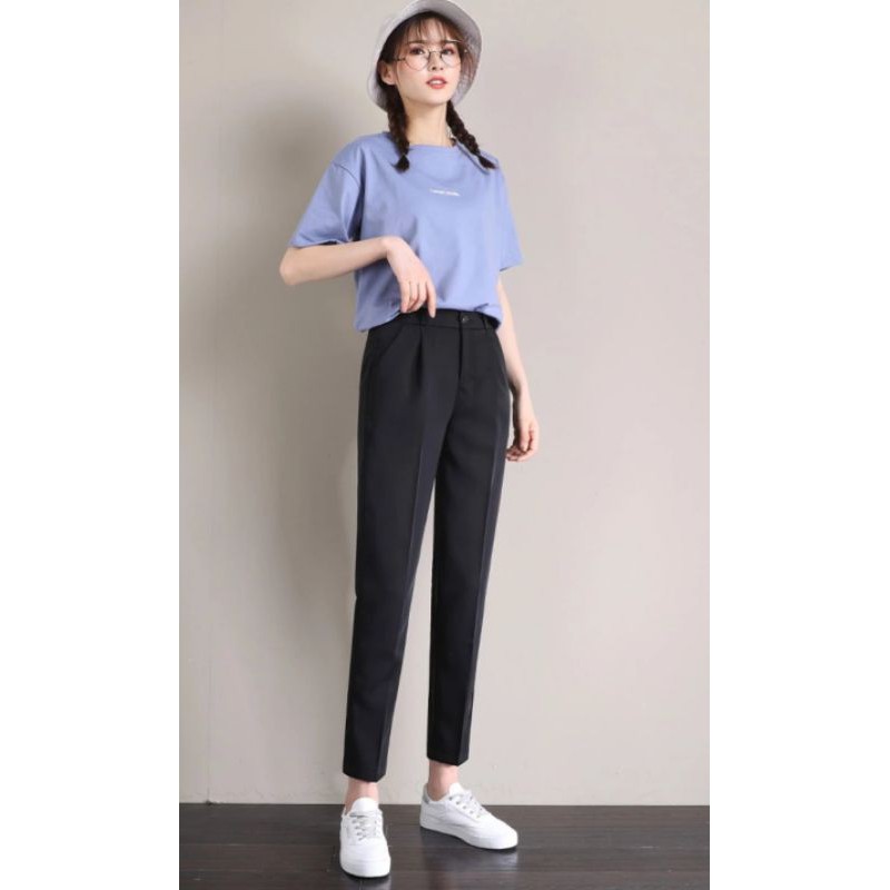 Quần Baggy nữ bigsize chất vải tuyết mưa - quần tây nữ lưng cao co dãn nhẹ quần màu đen mặc đi làm - học sinh  - công sở | BigBuy360 - bigbuy360.vn