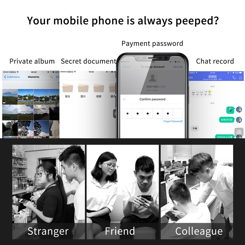 Kính Cường Lực Chống Nhìn Trộm Full Màn Xiaomi Mi 9T 10T 11T 12T 11 Lite Poco F2 Pro F3 X3 X4 X5 M3 M4 Redmi Note 7 8 9 9S 10 10S 11 11S 12 12S 9A 9C 10C