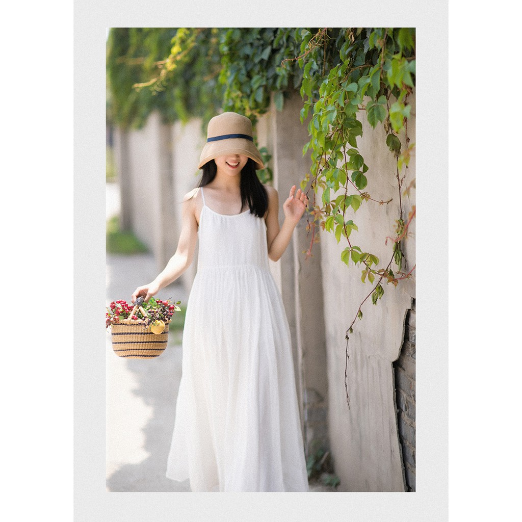 VÁY MAXI HAI DÂY TRẮNG