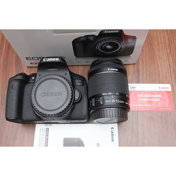 Máy ảnh canon 750D kèm 18-55 STM, mới 99%