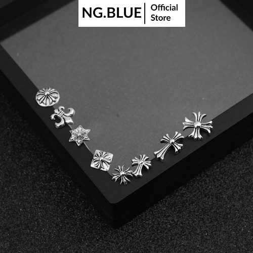 Khuyên Tai Chrome Heart Bạc S925 Không Gỉ Thời Trang Đẹp Hiphop Nam Và Nữ, Bông Tai Chorme Heart Bạc Nam (Kt4).