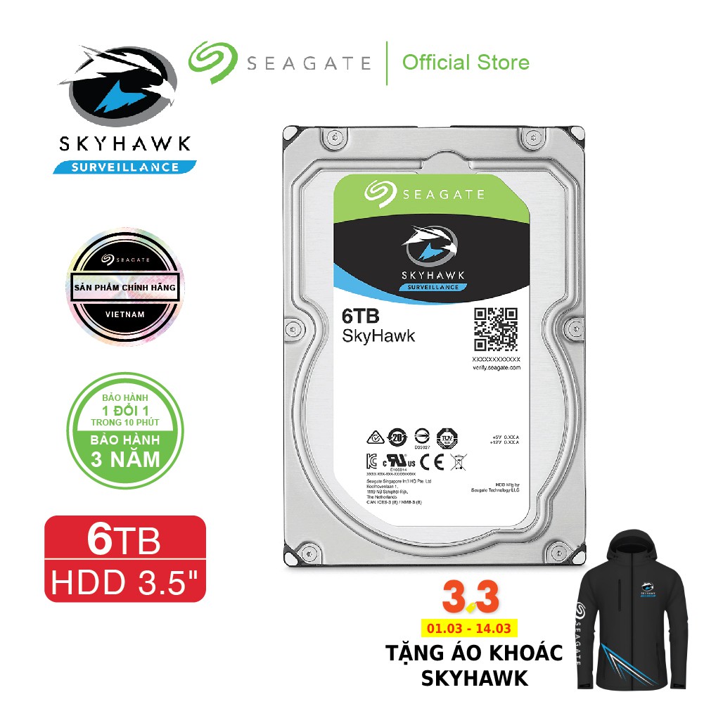 Ổ cứng HDD Seagate Skyhawk Surveillance 6TB ST6000VX001
