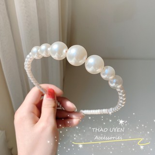 Phụ kiện cưới bờm cài tóc ngọc trai nhân tạo