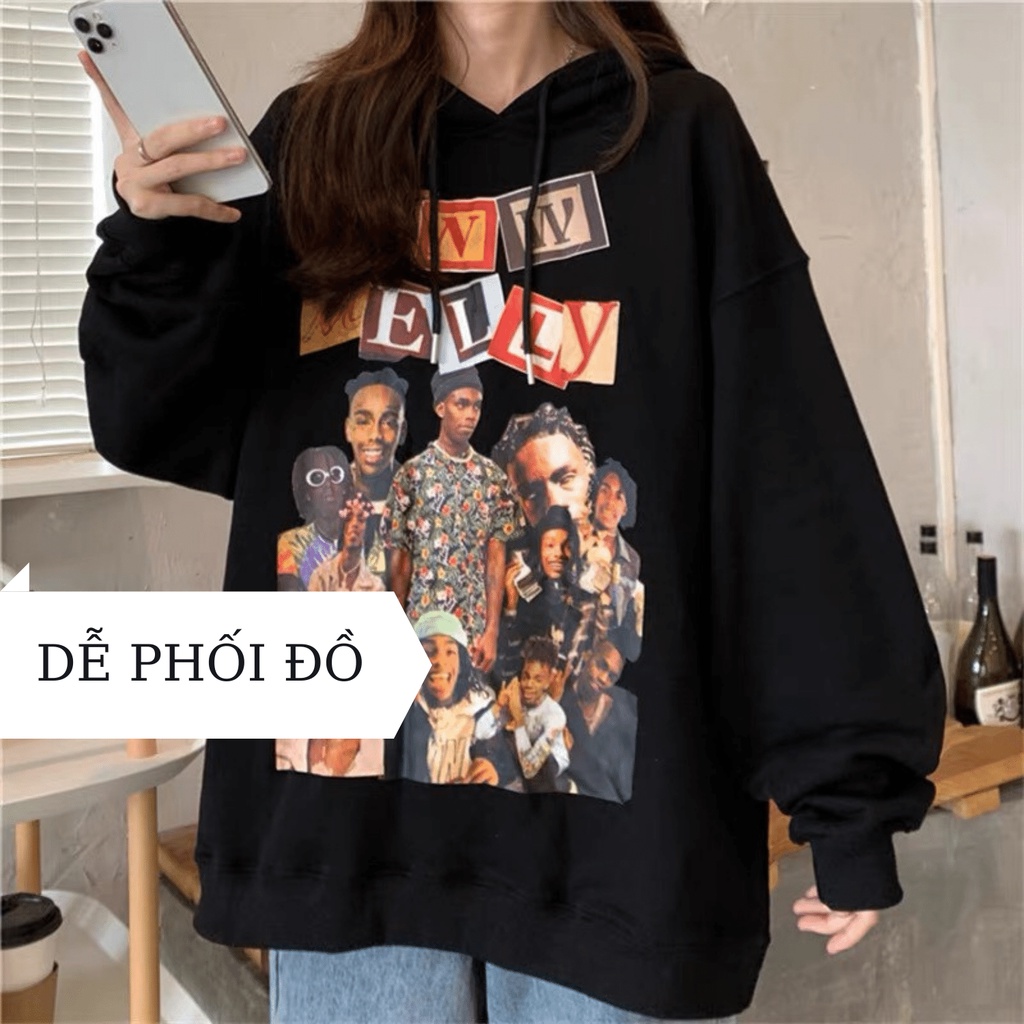 Áo hoodie nữ form rộng Min Room, áo nỉ unisex mũ hai lớp dày dặn MELLY AHML | BigBuy360 - bigbuy360.vn