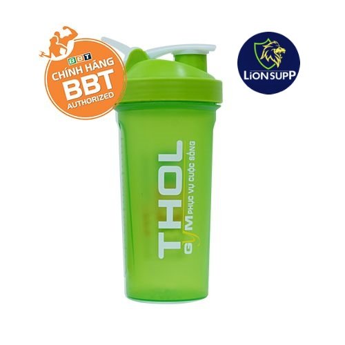 Bình lắc lò xo THOL, Shaker thể thao, tập gym 600ml có vạch chia