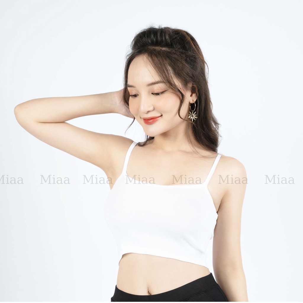 Áo hai dây croptop nữ dáng ôm siêu xịn xò, áo 2 dây nữ croptop đẹp vải cotton co dãn | BigBuy360 - bigbuy360.vn